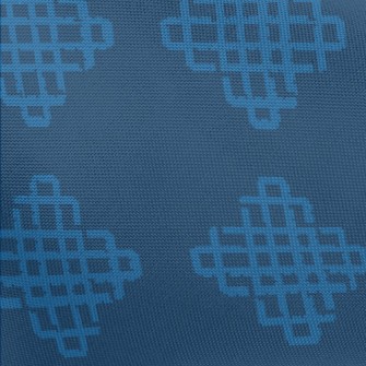 Blue Geometric Rhombus Pongee