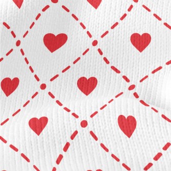 Cute Red Heart Rhombus Stretch Jersey
