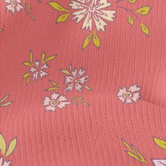 Hand Painted Delicate Flowers Stretch Jersey