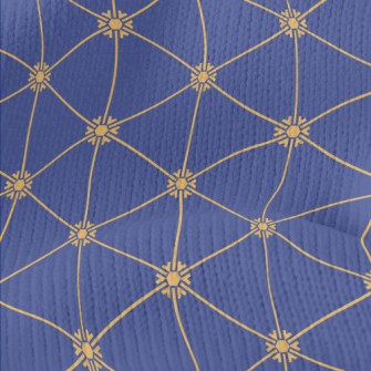 Golden Octagonal Pattern Stretch Jersey
