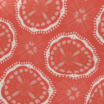 Red Kaleidoscope Flowers Midweight Cotton Poplin