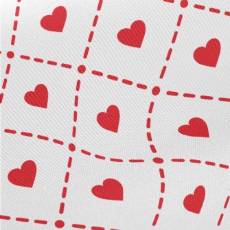 Cute Red Heart Rhombus Midweight Cotton Poplin