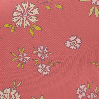 Hand Painted Delicate Flowers Midweight Cotton Poplin