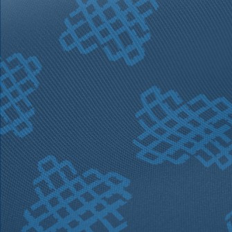 Blue Geometric Rhombus Midweight Cotton Poplin