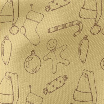 Hand Drawn Christmas Items Waterproof Canvas