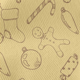 Hand Drawn Christmas Items Standard Corduroy