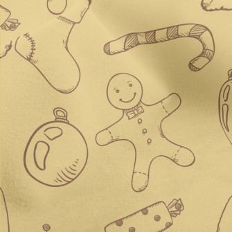 Hand Drawn Christmas Items Micro Fleece