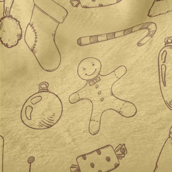 Hand Drawn Christmas Items Minky