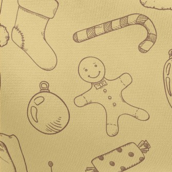 Hand Drawn Christmas Items Pongee