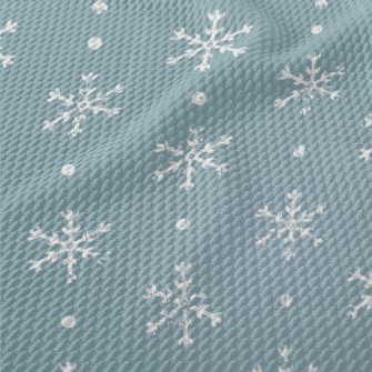 Broken White Snowflakes Birdseye Piqué