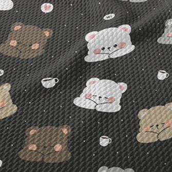 Cute Little Bear Sleeping Birdseye Piqué