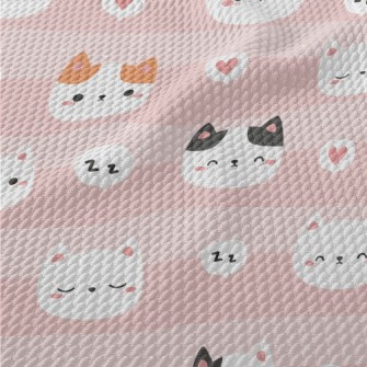Cute Wink Cat Birdseye Piqué
