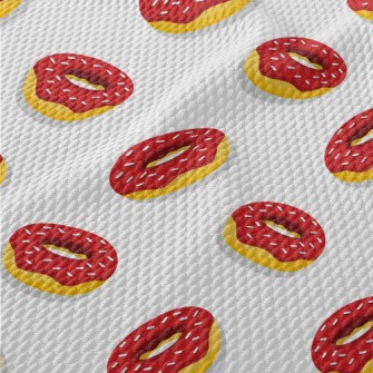 Red Frosted Donut Birdseye Piqué