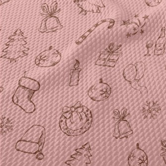 Vintage Hand Drawn Christmas Birdseye Piqué