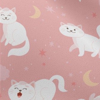 Cartoon Elegant White Cat Chiffon