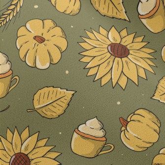 Hand Drawn Autumn Thanksgiving Chiffon