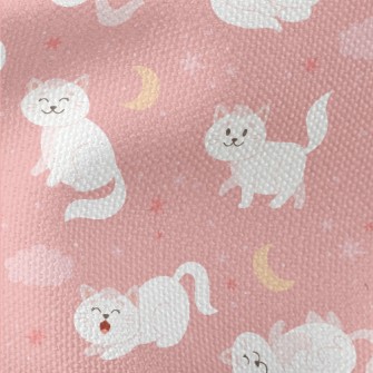 Cartoon Elegant White Cat Waterproof Canvas