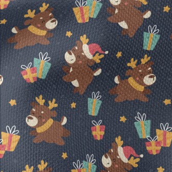 Playful Christmas Elk Waterproof Canvas
