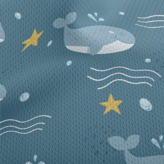Cute Cartoon Whale Athletic Mesh Flat Back