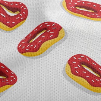 Red Frosted Donut Athletic Mesh Flat Back