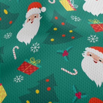 Friendly Santa Claus Athletic Mesh Flat Back