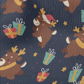 Playful Christmas Elk Terry