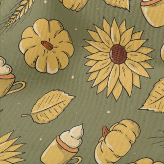 Hand Drawn Autumn Thanksgiving Terry