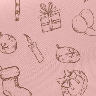 Vintage Hand Drawn Christmas Twill