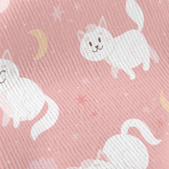 Cartoon Elegant White Cat Standard Corduroy