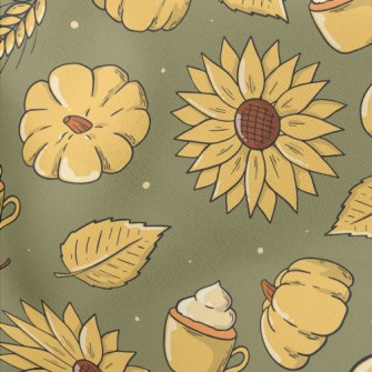 Hand Drawn Autumn Thanksgiving Stretch Ponte