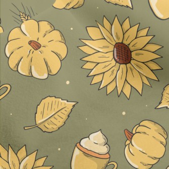 Hand Drawn Autumn Thanksgiving Micro Fleece