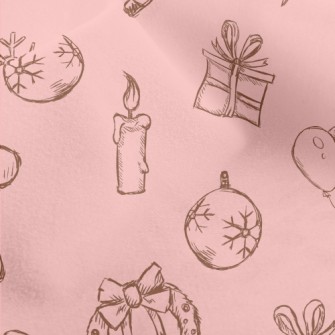 Vintage Hand Drawn Christmas Micro Fleece