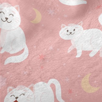 Cartoon Elegant White Cat Minky