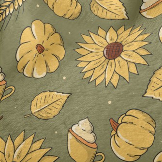 Hand Drawn Autumn Thanksgiving Minky