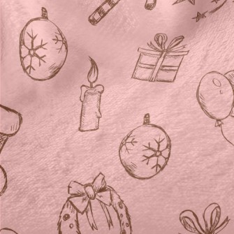 Vintage Hand Drawn Christmas Minky