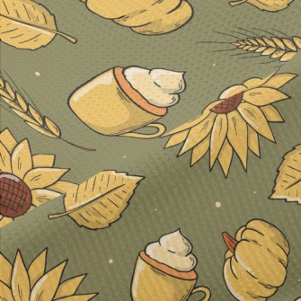 Hand Drawn Autumn Thanksgiving Piqué