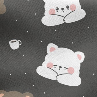 Cute Little Bear Sleeping Jersey Backed Fleece