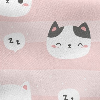 Cute Wink Cat Jersey Backed Fleece