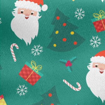 Friendly Santa Claus Jersey Backed Fleece