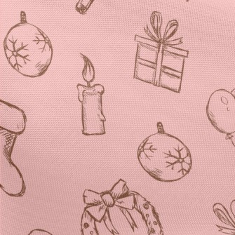 Vintage Hand Drawn Christmas Pongee