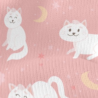 Cartoon Elegant White Cat Stretch Jersey