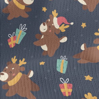 Playful Christmas Elk Stretch Jersey