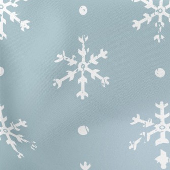 Broken White Snowflakes Lightweight Cotton Poplin