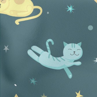 Cat Sleeping Time Lightweight Cotton Poplin