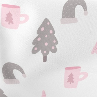 Christmas Cute Doodles Lightweight Cotton Poplin