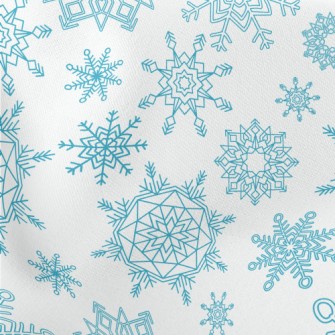 Various Snowflake Patterns Lightweight Cotton Poplin