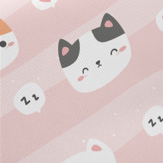 Cute Wink Cat Midweight Cotton Poplin