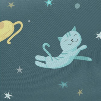 Cat Sleeping Time Midweight Cotton Poplin