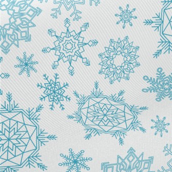 Various Snowflake Patterns Midweight Cotton Poplin
