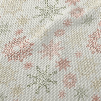 Colorful Beautiful Snowflakes Birdseye Piqué